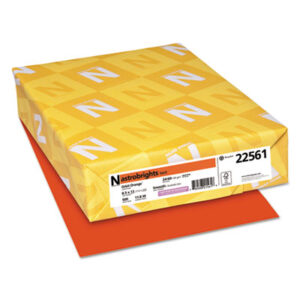 (WAU22561)WAU 22561 – Color Paper, 24 lb Bond Weight, 8.5 x 11, Orbit Orange, 500 Sheets/Ream by NEENAH PAPER (500/RM)