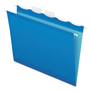 1/5 cut; Blue; File Folders; Hanging; Hanging File Folder; Letter; PENDAFLEX; Ready Tab; Recycled; Recycled Product; Sleeves; Sheaths; Shells; Organization; Storage