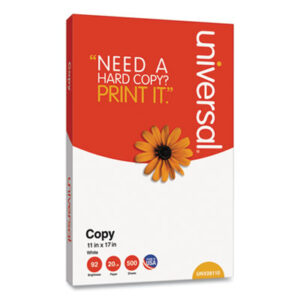 (UNV28110RM)UNV 28110RM – Copy Paper, 92 Bright, 20 lb Bond Weight, 11 x 17, White, 500 Sheets/Ream by UNIVERSAL OFFICE PRODUCTS (500/RM)