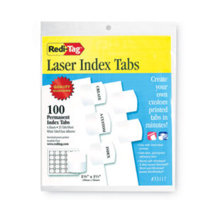 1-1/8 x 1-1/4; Index Tab; Indexes; Laser Printer; Laser Printer Index Refill Tabs; Plastic; REDI-TAG; Refill Tabs; Self-Adhesive Tabs; Self-Stick Tabs; Stick-On Tabs; Tab; Tab Indexes; Tabs; White; Filing; Labeling; Indicators; Directories; Arranging; Files; Identification;diverse iD;DIVERSE ID;Diverse iD;Minority Company;Minority Business Enterprise