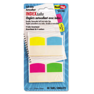 1-1/16 x 1-1/4; Assorted Colors; Blue; Green; Index Flags; Index Tabs; Magenta; REDI-TAG; Ring Binder Indexes; Self-Adhesive Tabs; Self-Stick; Tabs; Write-On; Yellow; Filing; Labeling; Indicators; Directories; Arranging; Files; Identification;diverse iD;DIVERSE ID;Diverse iD;Minority Company;Minority Business Enterprise