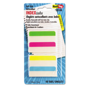 2 x 11/16; Assorted Colors; Blue; Green; Index Flags; Index Tabs; Magenta; REDI-TAG; Ring Binder Indexes; Self-Adhesive Tabs; Self-Stick; Tabs; Write-On; Yellow; Filing; Labeling; Indicators; Directories; Arranging; Files; Identification;diverse iD;DIVERSE ID;Diverse iD;Minority Company;Minority Business Enterprise