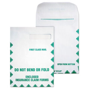 9 x 12-1/2; Claim Form Envelope; Claims Envelopes; Envelope; Envelopes; HCFA-1500; Health Care Claims Envelopes; Insurance Claims Envelopes; Insurance Form; Medical Claim; Medical Claims Envelopes; Medicare Claims Envelopes; QUALITY PARK; Redi-Seal; Security; Security Tint; Self-Seal Envelope; Window Envelope; Posts; Letters; Packages; Mailrooms; Shipping; Receiving; Stationery