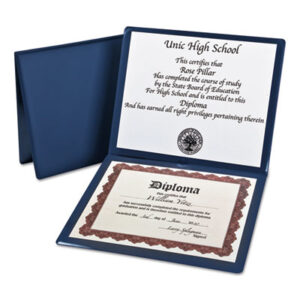 12 x 10 Insert Size; Awards & Certificates; Blue; Diploma & Certificate; Diploma Cover; Diploma Holder; Human Resources; OXFORD; Padded Vinyl; Vinyl; Sleeves; Credentials; Legal; Licenses