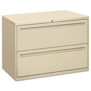 Office Furniture; 42" Wide; 700 Series; Cabinet; Drawer; File Cabinet; File Cabinets; Lateral File; Metal; Putty; Two-Drawer; Filing; Systems; Receptacles; Organization; Furniture; Files; Brigade; HON