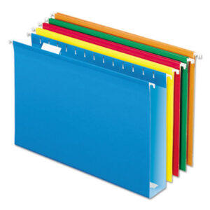 2" Capacity; Assorted Colors; Box Bottom; Diskette Pocket; File Folders; Hanging; Hanging File Folder; InfoPocket; Interior Pockets; Legal Size; PENDAFLEX; Recycled Product; Sleeves; Sheaths; Shells; Organization; Storage