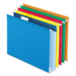 2" Capacity; Assorted Bright Colors; Assorted Colors; Box Bottom; Diskette Pocket; File; File Folders; Hanging; Hanging File Folder; InfoPocket; Interior Pockets; Letter Size; PENDAFLEX; Recycled Product; Sleeves; Sheaths; Shells; Organization; Storage