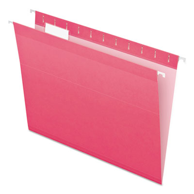 (PFX415215PIN)PFX 415215PIN – Colored Reinforced Hanging Folders, Letter Size, 1/5-Cut Tabs, Pink, 25/Box by TOPS BUSINESS FORMS (25/BX)