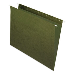 Pendaflex; File Folders; Green; Hanging; Hanging File Folders; Hanging File Folders & Supplies; Letter Size; PENDAFLEX ESSENTIALS; Recycled Product; Standard Green; Sleeves; Sheaths; Shells; Organization; Storage