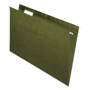 Pendaflex; 1/5 Tab Cut; File Folders; Green; Hanging; Hanging File Folders; Hanging File Folders & Supplies; Legal Size; PENDAFLEX ESSENTIALS; Recycled Product; Standard Green; Sleeves; Sheaths; Shells; Organization; Storage