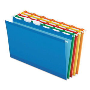 1/5 cut; Assorted Colors; File Folders; Hanging; Hanging File Folder; Legal; PENDAFLEX; Ready Tab; Recycled; Recycled Product; Sleeves; Sheaths; Shells; Organization; Storage