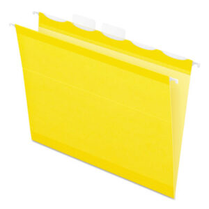 1/5 cut; File Folders; Hanging; Hanging File Folder; Letter; PENDAFLEX; Ready Tab; Recycled; Recycled Product; Yellow; Sleeves; Sheaths; Shells; Organization; Storage