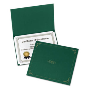 11.25 x 8.75; Award; Award Certificate; Awards; Awards & Certificates; Certificate; Certificate & Diploma Frame; Certificate Holders; Certificate/Diploma; Certificates & Awards; Certificates & Holders; Certificates/Awards; Diploma & Certificate; Diploma/Document; Display; Frame; Green; Human Resources; Linen; OXFORD; Sleeves; Credentials; Legal; Licenses