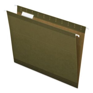 1/5 Cut Tab; Diskette Pocket; File Folders; Green; Hanging; Hanging File Folder; Letter; PENDAFLEX; Polylaminate; Recycled Product; Reinforced; Standard Green; Sleeves; Sheaths; Shells; Organization; Storage