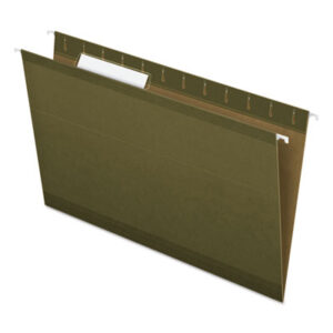 1/3 Cut Tab; Diskette Pocket; File Folders; Green; Hanging; Hanging File Folder; Legal; PENDAFLEX; Polylaminate; Recycled Product; Reinforced; Standard Green; Sleeves; Sheaths; Shells; Organization; Storage