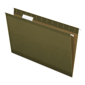 1/5 Cut Tab; Diskette Pocket; File Folders; Green; Hanging; Hanging File Folder; Legal; PENDAFLEX; Polylaminate; Recycled Product; Reinforced; Standard Green; Sleeves; Sheaths; Shells; Organization; Storage