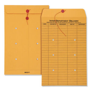 10 x 15; Button; Envelope; Envelopes; Interoffice; Interoffice Envelope; Kraft; QUALITY PARK; String-Tie; String-Tie Envelope; Posts; Letters; Packages; Mailrooms; Shipping; Receiving; Stationery