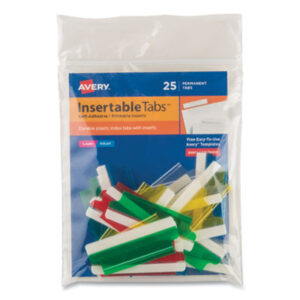 AVERY; Index Tabs; Plastic Tabs; Printable Inserts; Self-Adhesive; Filing; Labeling; Indicators; Directories; Arranging; Files; Identification