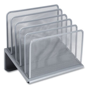 (TUD24402450)TUD 24402450 – Wire Mesh Incline Sorter, Open Design, 5 Sections, Letter-Size, 7.72 x 11.65 x 10.83, Silver by TRU RED (1/EA)