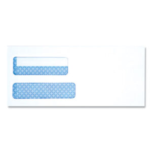 (UNV36104)UNV 36104 – Double Window Business Envelope, #10, Square Flap, Self-Adhesive Closure, 4.13 x 9.5, White, 500/Box by UNIVERSAL OFFICE PRODUCTS (500/BX)