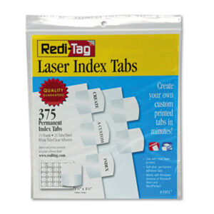 1-1/8 x 1-1/4; Index Tab; Indexes; Laser Printer; Laser Printer Index Refill Tabs; Plastic; REDI-TAG; Refill Tabs; Self-Adhesive Tabs; Self-Stick Tabs; Stick-On Tabs; Tab; Tab Indexes; Tabs; White; Filing; Labeling; Indicators; Directories; Arranging; Files; Identification;diverse iD;DIVERSE ID;Diverse iD;Minority Company;Minority Business Enterprise