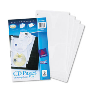 Acid-Free; AVERY; CD Pages; CD/CD-ROM Storage; CD/DVD/CD-ROM; Clear; Computers; Holder; Looseleaf; Media Management; Media Storage; Organizer; Pockets; Three-Ring Binder; Jackets; Sheaths; Covers; Discs; Duplication; Replication; Burns