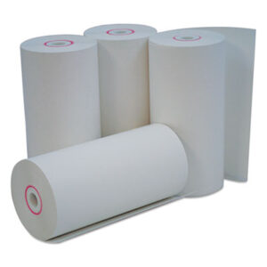 (UNV35765)UNV 35765 – Direct Thermal Print Paper Rolls, 0.38" Core, 4.38" x 127 ft, White, 50/Carton by UNIVERSAL OFFICE PRODUCTS (50/CT)