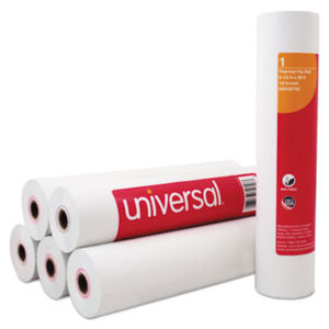 (UNV35758)UNV 35758 – Direct Thermal Printing Fax Paper Rolls, 0.5" Core, 8.5" x 98 ft, White, 6/Pack by UNIVERSAL OFFICE PRODUCTS (6/CT)
