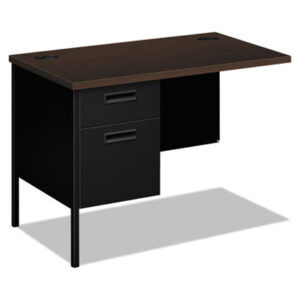 42 x 24; Desk; Left Return; Mocha/Black; Metal; Metro Classic; Steel; Workstation; Reception; Secretarial; Workstations; Add-ons; Desks; Furniture; HON