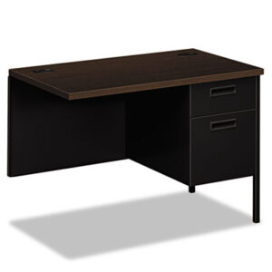 42 x 24; Desk; Mocha/Black; Metal; Metro Classic; Right Return; Steel; Workstation; Reception; Secretarial; Workstations; Add-ons; Desks; Furniture; HON