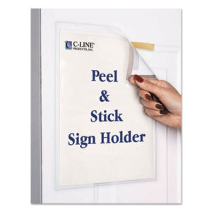 C-LINE PRODUCTS; Display; Peel & Stick Display Pockets; Pockets; Self-Adhesive; Self-Stick; Sign Holders; Signs; Signage; Visual; Graphics; Indicators; Directory; Directories