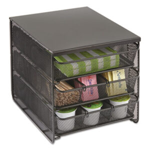 Condiment Organizer; Coffee Pod Storage; Coffee Supply Storage; Coffee Supply Organizer; Hospitality Organizer; Breakroom Supply Organizer; Coffee Supply Caddy; Coffee Supply Holder; Coffee Pod Holder; Condiment Caddy; Racks; Kitchens; Breakrooms; Cafeterias; Hospitality