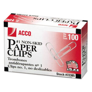 ACCO; Clip; Clips; Clips & Clamps; Fasteners; No. 1 Size; Paper Clip; Paper Clips & Clamps; Hasps; Clasps; Affixers; Affixes; Attach