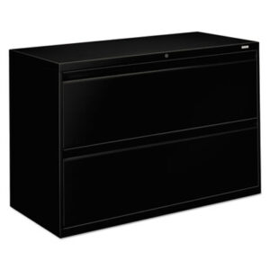 Office Furniture; 2 Drawer; 42" Wide; 800 Series; Cabinet; File Cabinet; File Cabinets; File Cabinets & Accessories; Furniture; Lateral File; Metal; Black; Steel; Storage; Two; Filing; Systems; Receptacles; Organization; Files; Brigade; HON