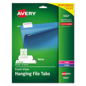 AVERY; Hanging File Folder Tabs; Index Tabs; Self-Adhesive; Filing; Labeling; Indicators; Directories; Arranging; Files; Identification