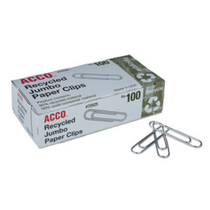 ACCO; Paper Clips; Clips; Clamps; Fasteners; Recycled; Office Supplies; Hasps; Clasps; Affixers; Affixes; Attach