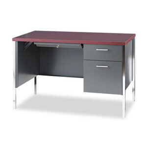 34000 Series; Desk; Desks; Mahogany/Charcoal; Metal; Metal Furniture; Office; Office Suites; Single Pedestal; Workstations; Writing-Table; Escritoire; Furniture; HON