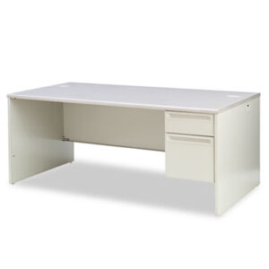 "L" Workstation; 38000 Series; 72 x 36; Desk; Desks; Furniture; Gray; Metal; Office Suites; Right; Right Pedestal; Single Pedestal; Steel; Workstations; Writing-Table; Escritoire; HON