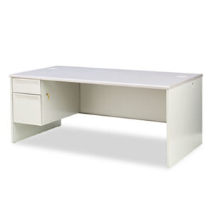 "L" Workstation; 38000 Series; 72 x 36; Desk; Desks; Furniture; Gray; Left; Left Pedestal; Metal; Office Suites; Single Pedestal; Steel; Workstations; Writing-Table; Escritoire; HON