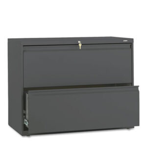 Office Furniture; 2 Drawer; 36" Wide; 800 Series; Cabinet; Charcoal; File Cabinet; File Cabinets; File Cabinets & Accessories; Furniture; Lateral File; Metal; Steel; Storage; Two; Filing; Systems; Receptacles; Organization; Files; Brigade; HON