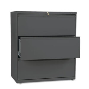 Office Furniture; 3 Drawer; 36" Wide; 800 Series; Cabinet; Charcoal; File Cabinet; File Cabinets; File Cabinets & Accessories; Furniture; Lateral File; Metal; Steel; Storage; Three; Filing; Systems; Receptacles; Organization; Files; Brigade; HON