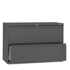 Office Furniture; 2 Drawer; 42" Wide; 800 Series; Cabinet; Charcoal; File Cabinet; File Cabinets; File Cabinets & Accessories; Furniture; Lateral File; Metal; Steel; Storage; Two; Filing; Systems; Receptacles; Organization; Files; Brigade; HON