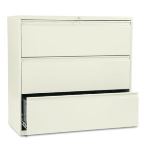 Office Furniture; 3 Drawer; 42" Wide; 800 Series; Cabinet; File Cabinet; File Cabinets; File Cabinets & Accessories; Furniture; Lateral File; Metal; Putty; Steel; Storage; Three; Filing; Systems; Receptacles; Organization; Files; Brigade; HON