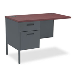 Office Furniture; 42 x 24; Desk; Left Return; Mahogany/Charcoal; Metal; Metro Classic; Steel; Workstation; Reception; Secretarial; Workstations; Add-ons; Desks; Furniture; HON