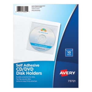 AVERY; CD/CD-ROM; Clear Vinyl; DVD; Holders; Media Management; Media Storage; Multimedia; Organizers; Pockets; Protectors; Self-Adhesive; Storage; Zip Disk; Jackets; Sheaths; Covers; Discs; Duplication; Replication; Burns