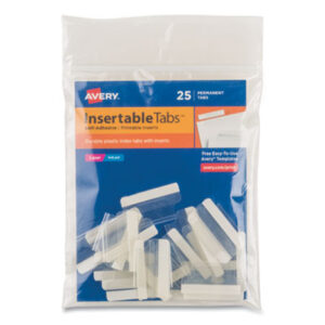 AVERY; Index Tabs; Plastic Tabs; Printable Inserts; Self-Adhesive; Filing; Labeling; Indicators; Directories; Arranging; Files; Identification