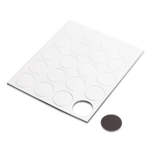 (UBRFM1618)UBR FM1618 – Heavy-Duty Board Magnets, Circles, White, 0.75" Diameter, 20/Pack by U BRANDS (20/PK)