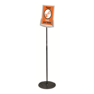 40"-60" h; Adjustable; Boards; Changeable Signs; Crowd Control Sign; DURABLE; Insertable Sign; Message Board; Sherpa Infobase Sign Stand; Sign Holder; Signs; Stand; Signage; Visual; Graphics; Indicators; Directory; Directories