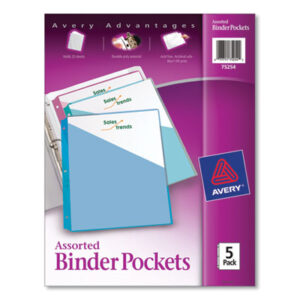 Avery; Binder Pocket; Binders; Letter Size; Pocket; Pocket Divider; Pocket Folder; Pockets; Poly; Ring Binder Accessories; Ring Binder Divider; Ring Binder Pocket; Ring Binders; Notebooks; Sleeves; Compartments; Files; Holders