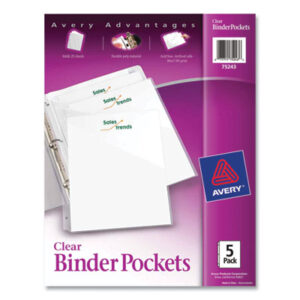 Avery; Binder Pocket; Binders; Letter Size; Pocket; Pocket Divider; Pocket Folder; Pockets; Poly; Ring Binder Accessories; Ring Binder Divider; Ring Binder Pocket; Ring Binders; Notebooks; Sleeves; Compartments; Files; Holders